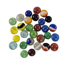 Vintage Marbles Mixed Colors Lot of 29 Assorted Swirl Designs Collectible Toy Ma